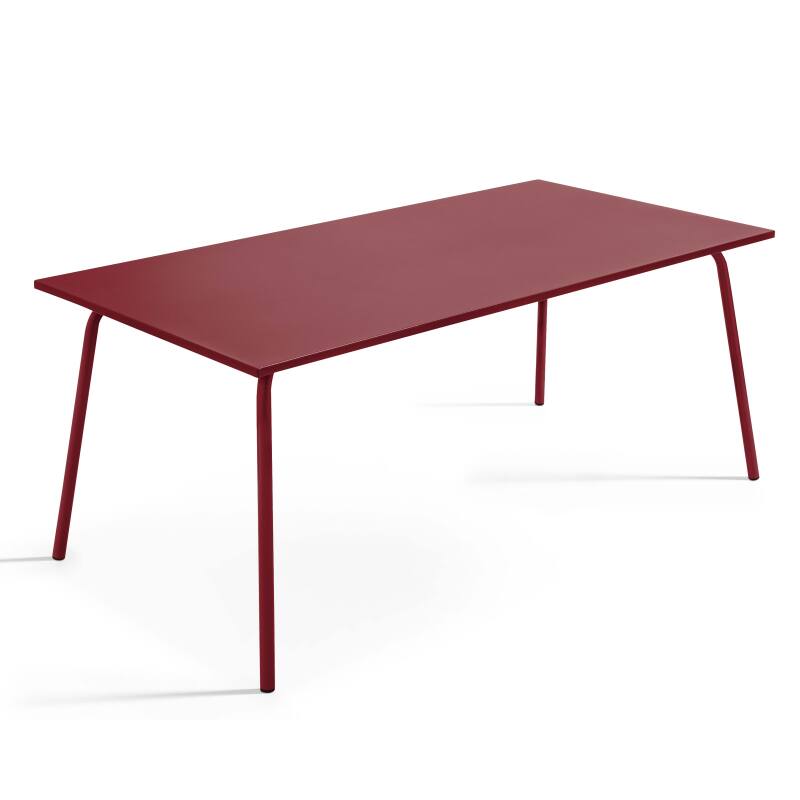 Tavolo da giardino in metallo 180x90 cm e 6 sedie con braccioli