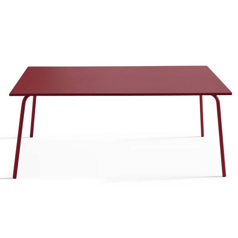 Tavolo da giardino in metallo 180x90 cm e 6 sedie con braccioli