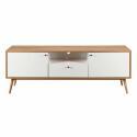 Mobile TV effetto legno chiaro e bianco da 150 cm scandinavo