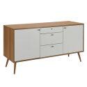 Buffet scandinavo effetto legno chiaro 2 ante 3 cassetti 150 cm