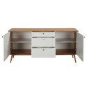 Buffet scandinavo effetto legno chiaro 2 ante 3 cassetti 150 cm
