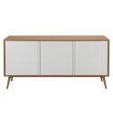 Buffet scandinavo effetto legno chiaro 2 ante 3 cassetti 150 cm