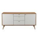Buffet scandinavo effetto legno chiaro 2 ante 3 cassetti 150 cm