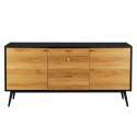 Buffet scandinavo effetto legno chiaro 2 ante 3 cassetti 150 cm