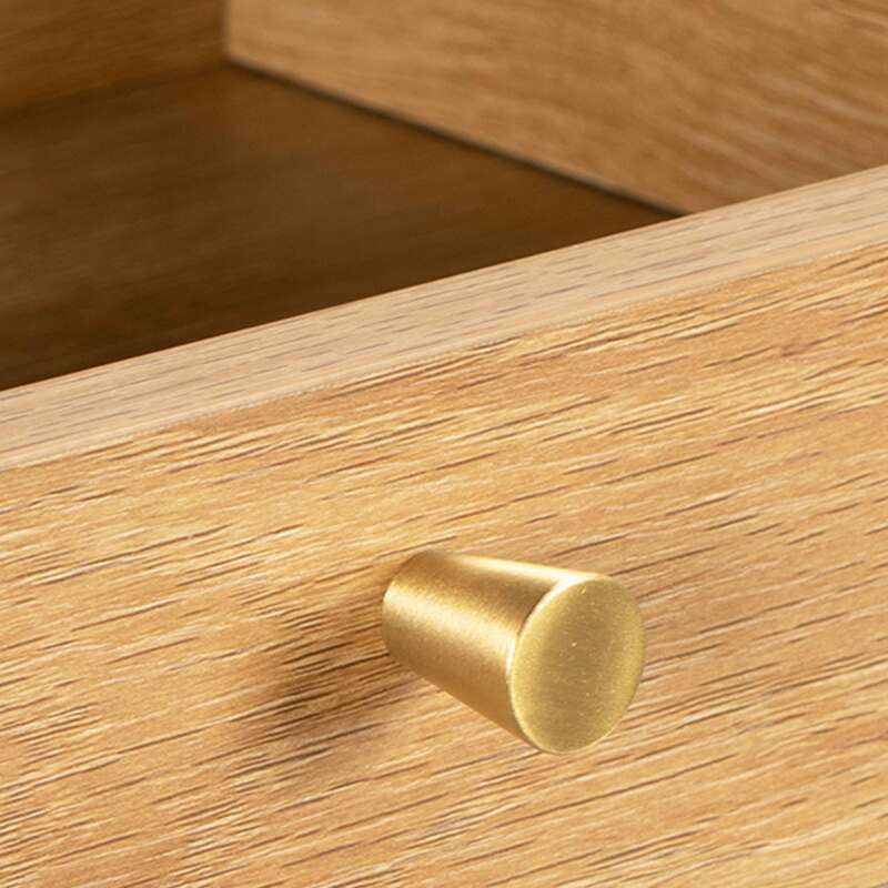 Buffet scandinavo effetto legno chiaro 2 ante 3 cassetti 150 cm (5/6)