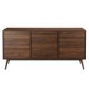 Buffet design effetto legno chiaro 2 ante 3 cassetti 150 cm