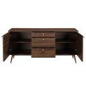 Buffet design effetto legno chiaro 2 ante 3 cassetti 150 cm