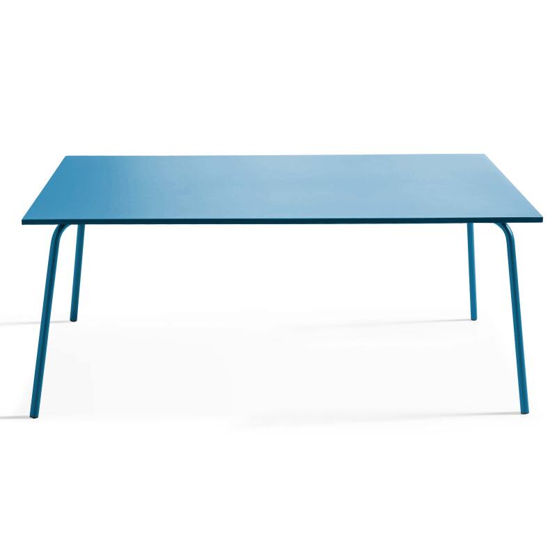 Tavolo da giardino rettangolare 180 x 90 cm e 6 sedie in metallo (3/7)