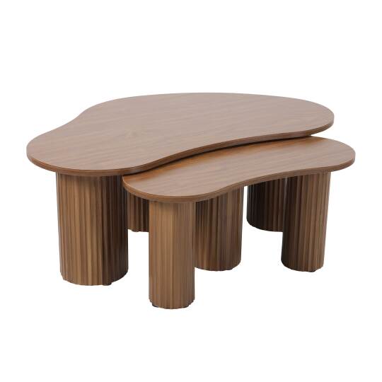 Tavolini estraibili di design forma organica 42x70 cm e 60x100 cm | Oviala