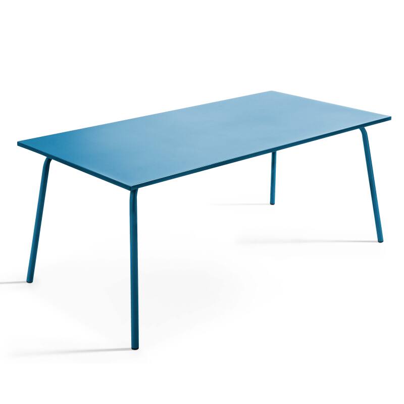 Tavolo da giardino rettangolare 180 x 90 cm e 6 sedie in metallo (2/7)