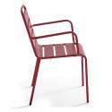 Tavolo da giardino in metallo 180x90 cm e 6 sedie con braccioli