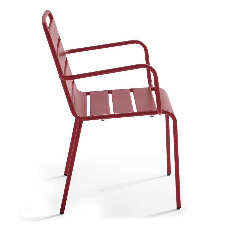 Tavolo da giardino in metallo 180x90 cm e 6 sedie con braccioli