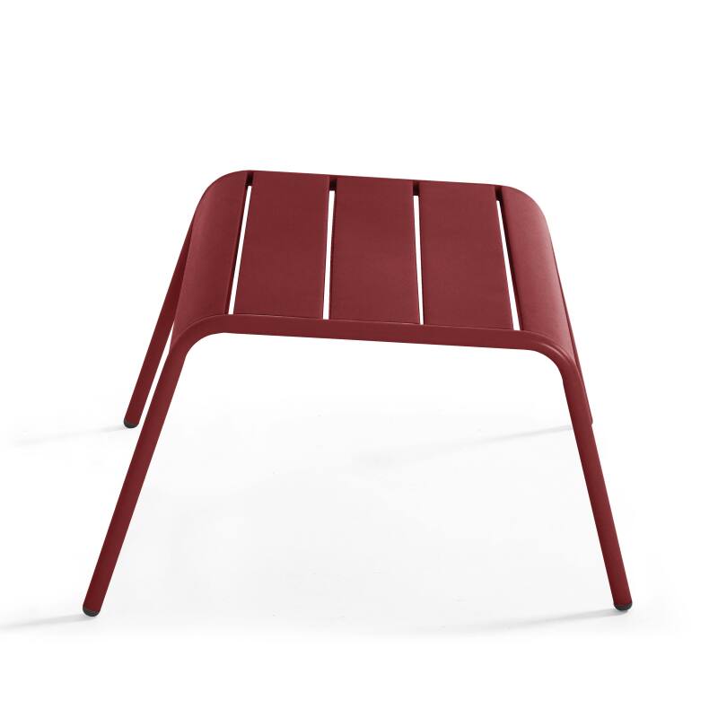 Set di 2 sedie sdraio basse in metallo con poggiapiedi