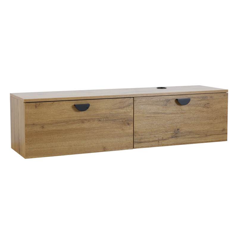 Mobile TV sospeso effetto legno 120 cm stile industriale 