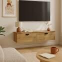 Mobile TV sospeso effetto legno 120 cm stile industriale 