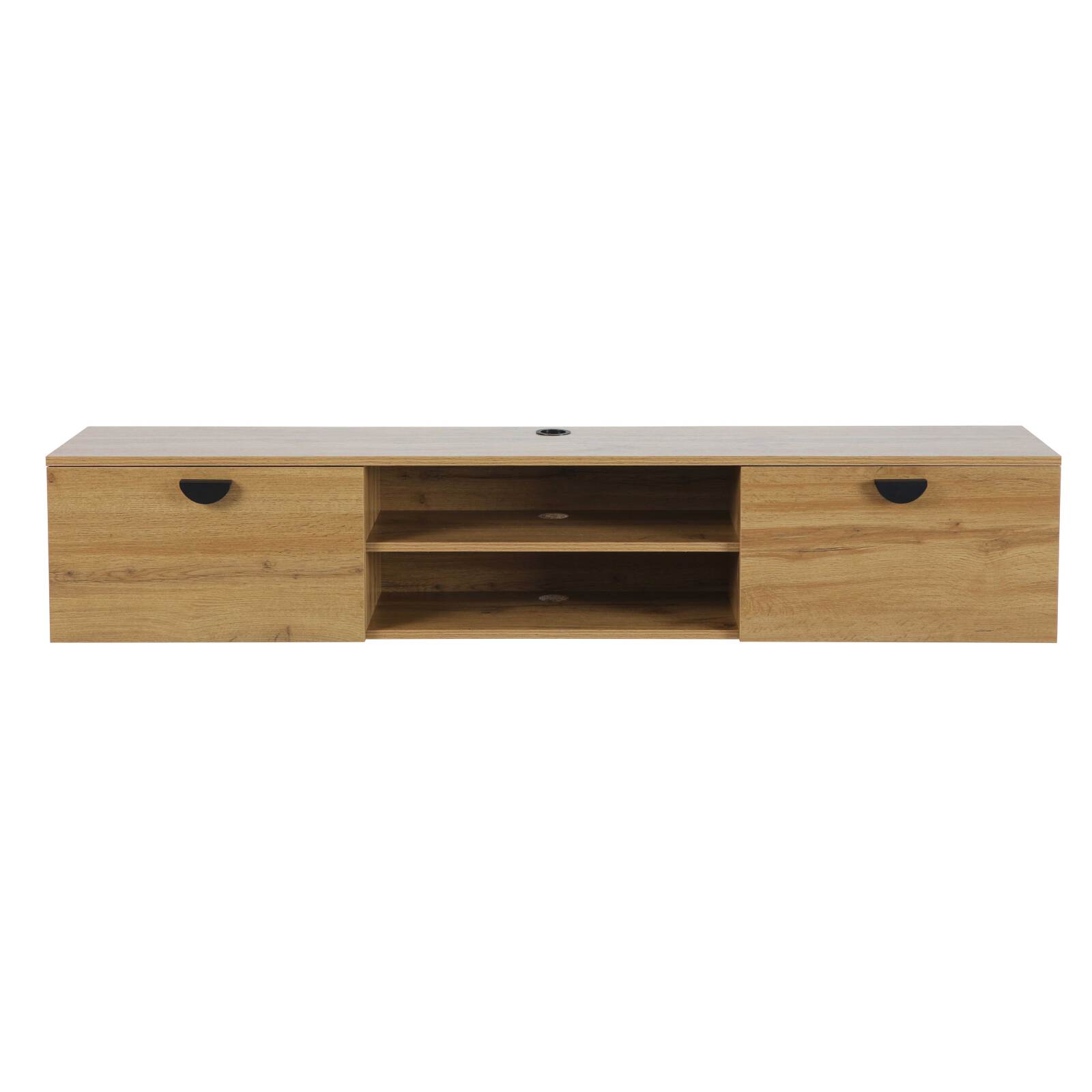 Mobile TV sospeso effetto legno 160 cm stile industriale 