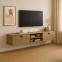 Mobile TV sospeso effetto legno 160 cm stile industriale 