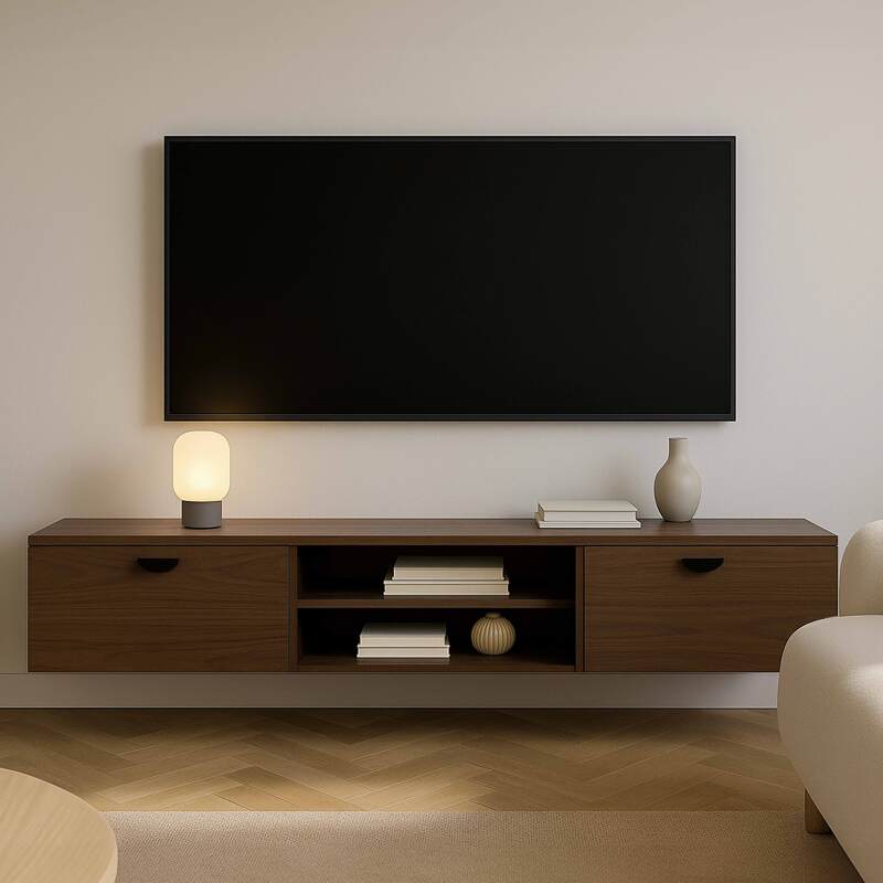 Mobile TV sospeso effetto legno 160 cm stile industriale  (5/6)