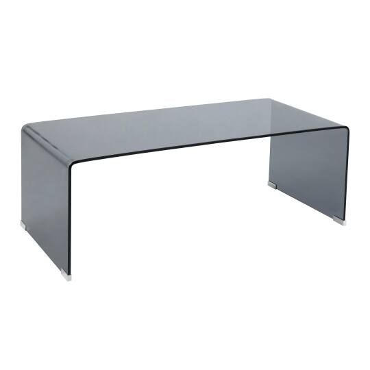 Tavolino da salotto in vetro temperato rettangolare 110x50 cm