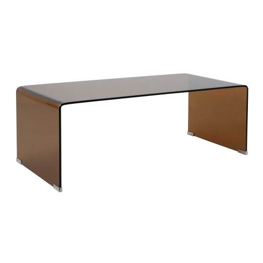 Tavolino da salotto in vetro temperato rettangolare 110x50 cm | Oviala