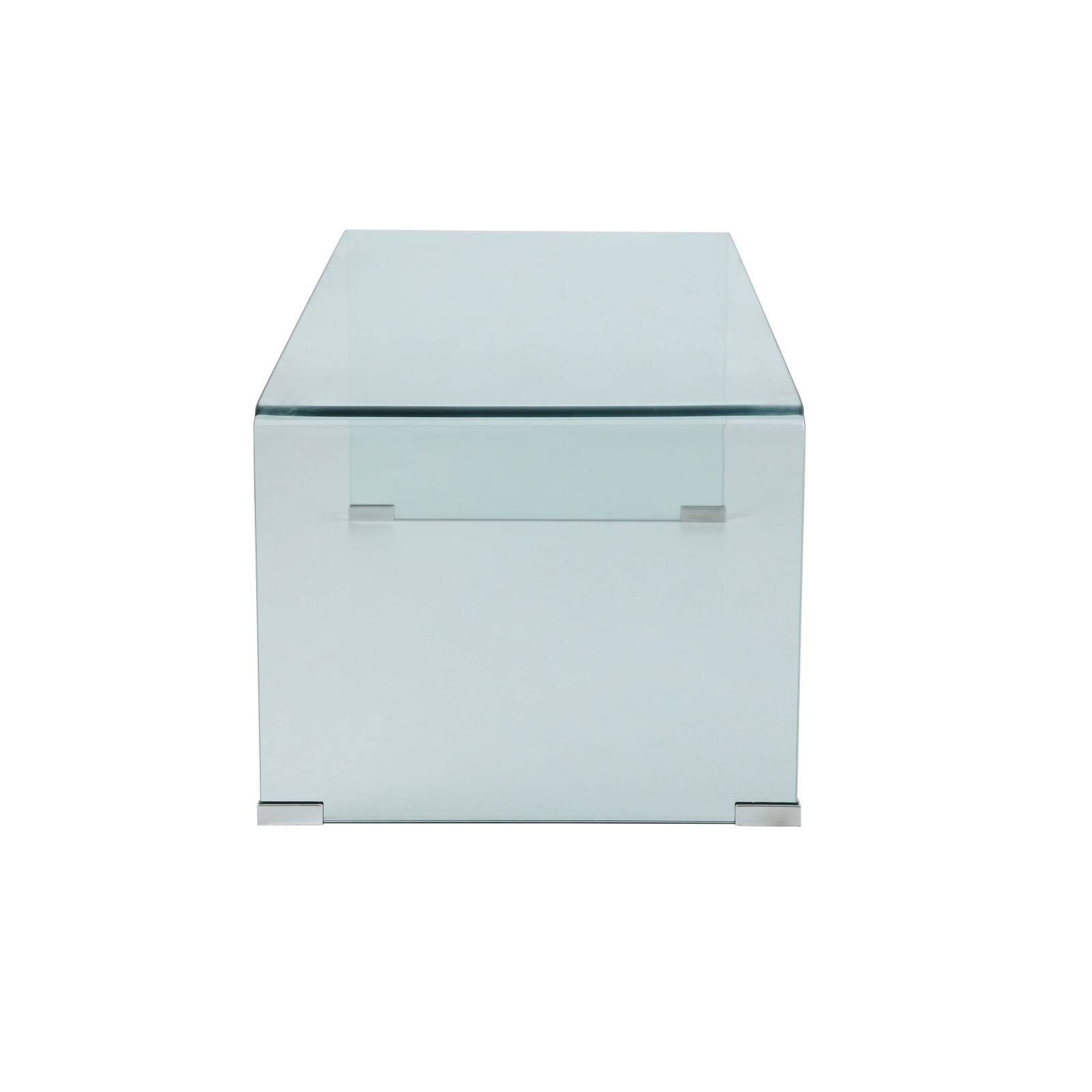 Tavolino da salotto in vetro temperato rettangolare 110x50 cm