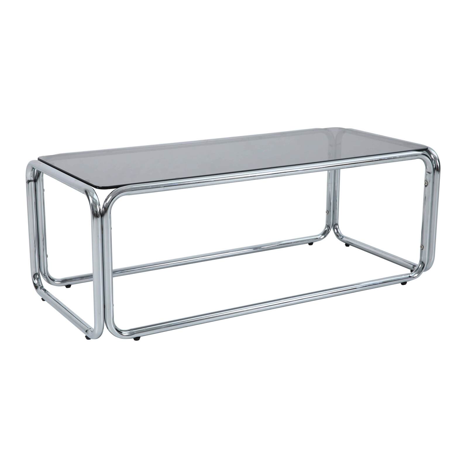 Tavolino da salotto in vetro temperato rettangolare 110x50 cm