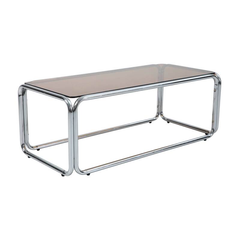 Tavolino da salotto in vetro temperato rettangolare 110x50 cm