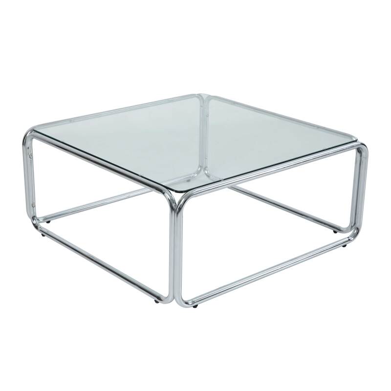 Tavolino da salotto in vetro temperato quadrato 90x90 cm
