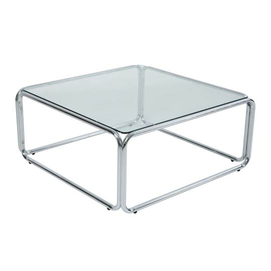 Tavolino da salotto in vetro temperato quadrato 90x90 cm | Oviala