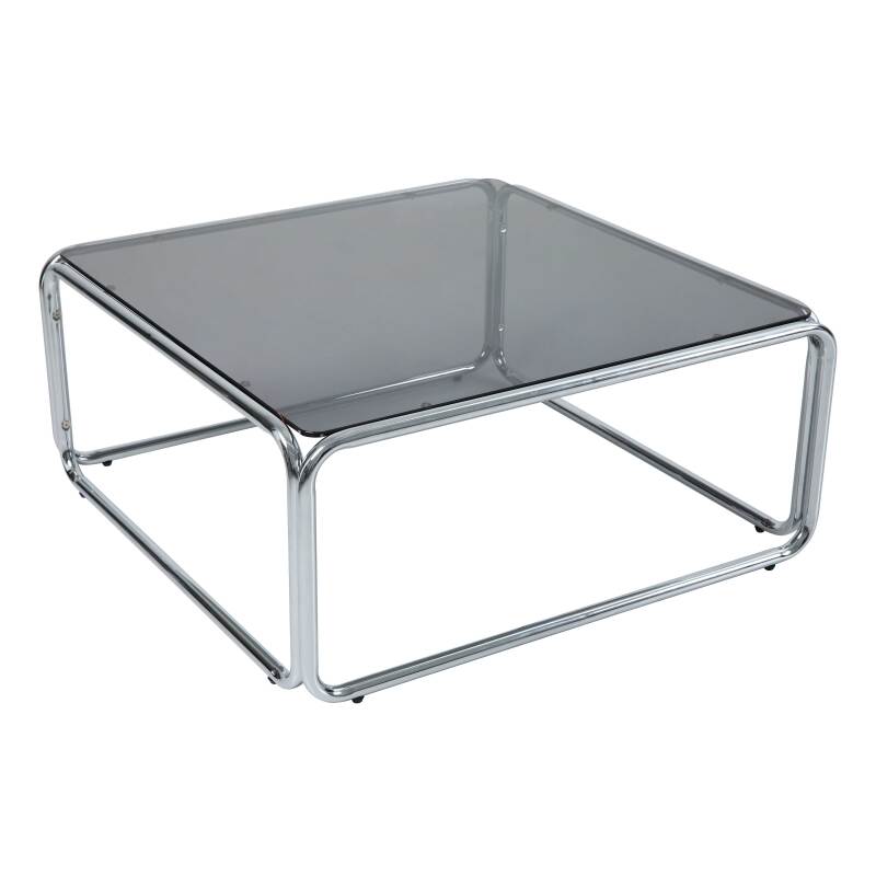 Tavolino da salotto in vetro temperato quadrato 90x90 cm