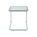 Tavolino laterale in vetro temperato quadrato 50x46 cm