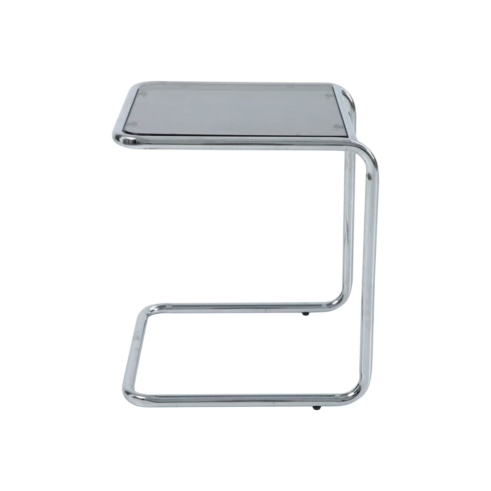 Tavolino laterale in vetro temperato quadrato 50x46 cm