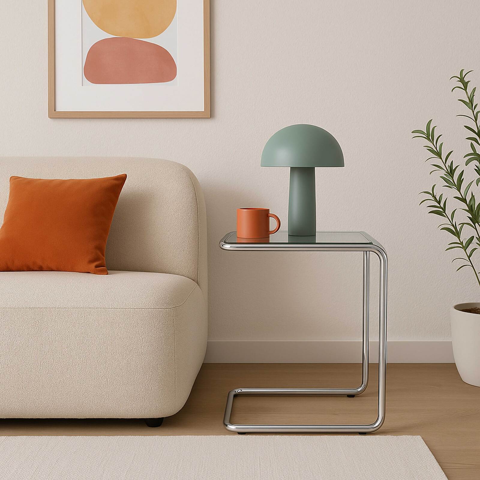 Tavolino laterale in vetro temperato quadrato 50x46 cm Tavolino laterale in vetro temperato quadrato 50x46 cm