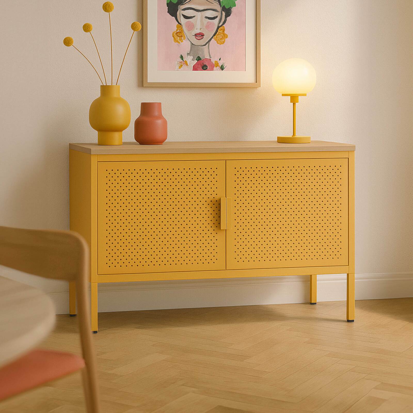 Buffet in metallo, 2 ante, 100 cm