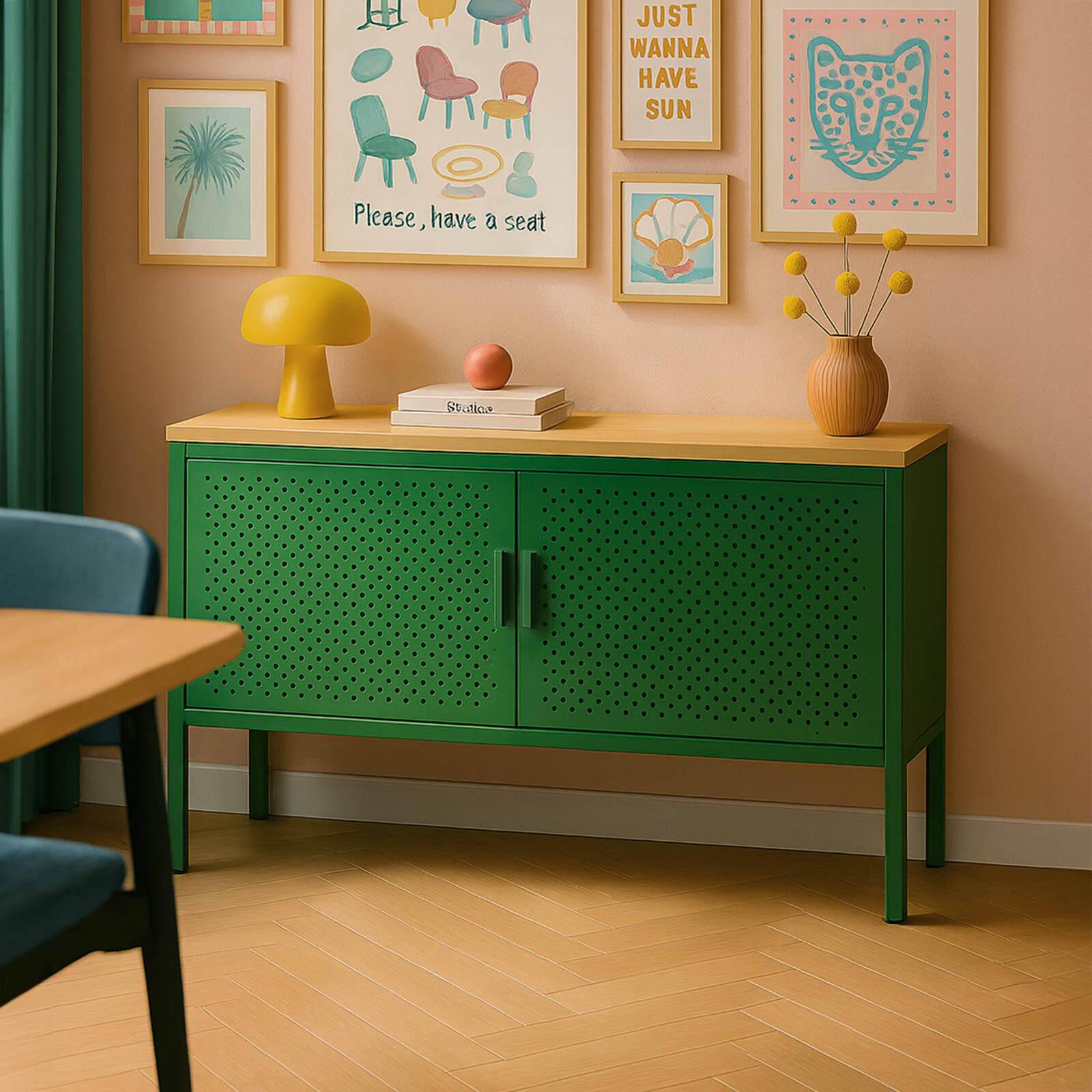 Buffet in metallo, 2 ante, 100 cm