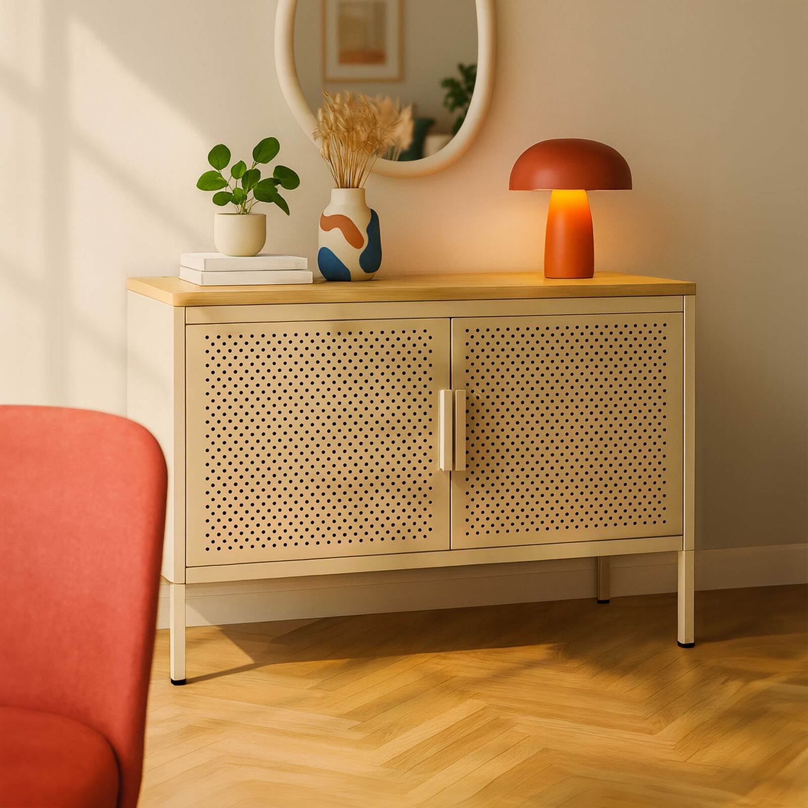 Buffet in metallo, 2 ante, 100 cm