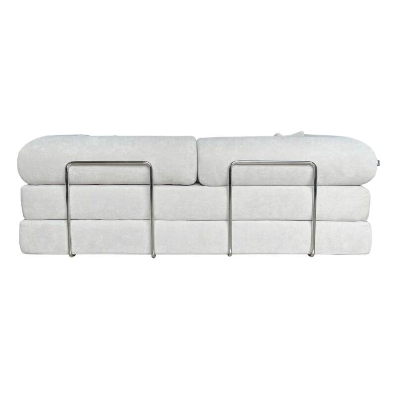 Divano letto 2 posti in tessuto con cuscini (4/8)