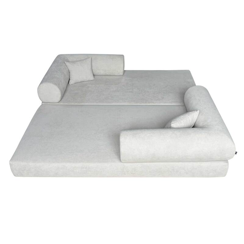 Divano letto 2 posti in tessuto con cuscini (5/8)