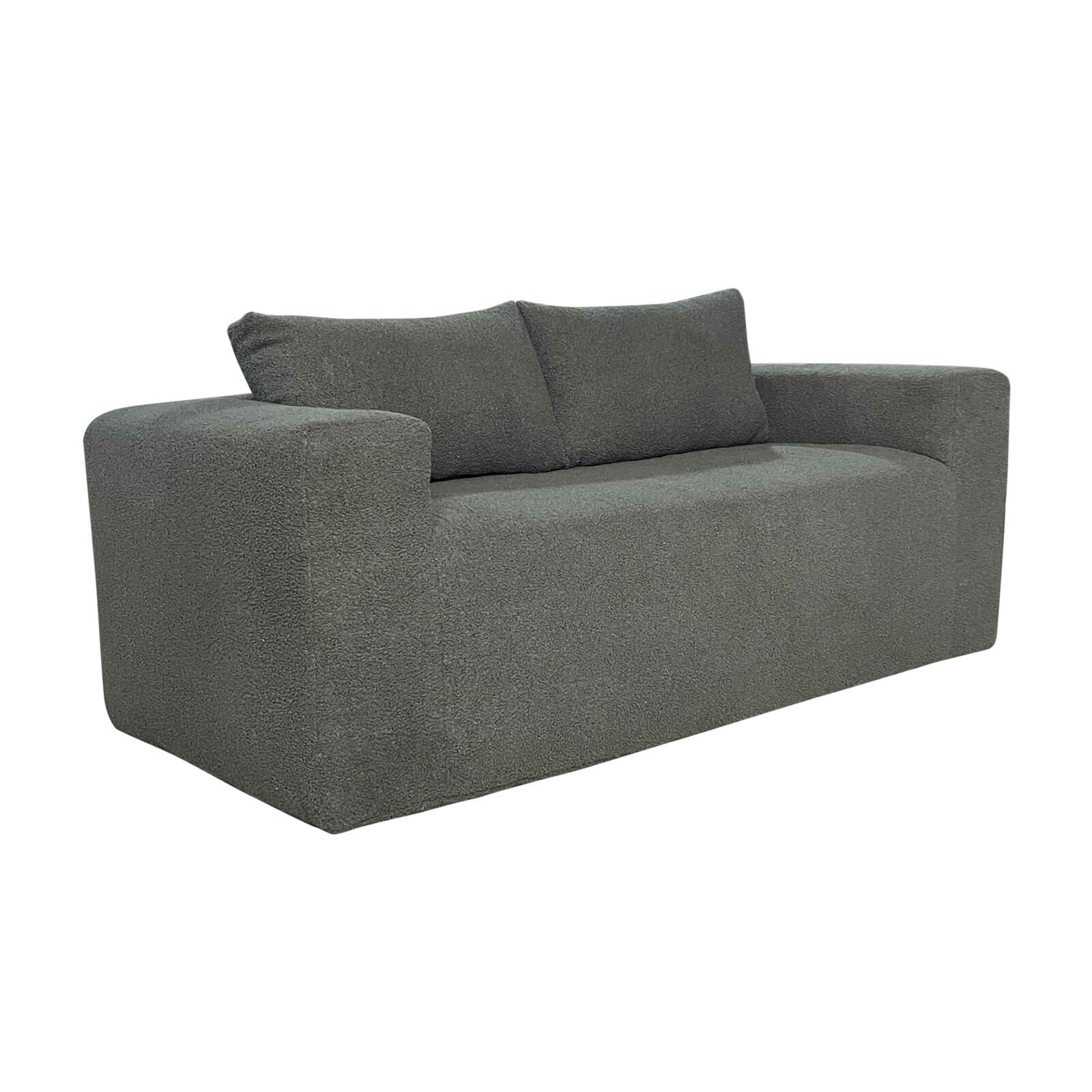 Divano 2 posti in tessuto spugna con cuscini