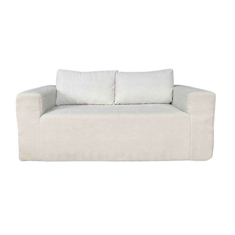 Divano 2 posti in tessuto a coste con cuscini (2/5)