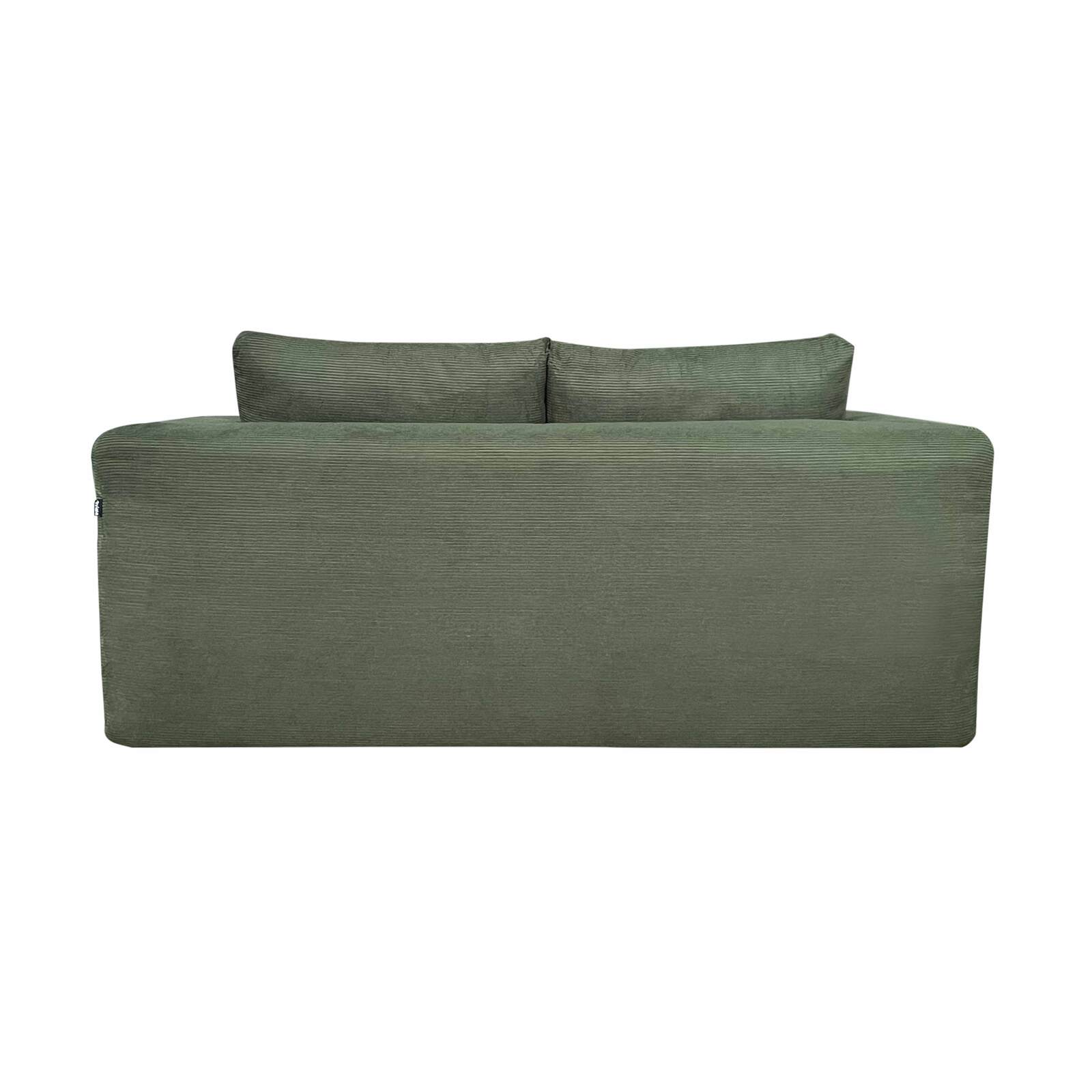 Divano 2 posti in tessuto a coste con cuscini