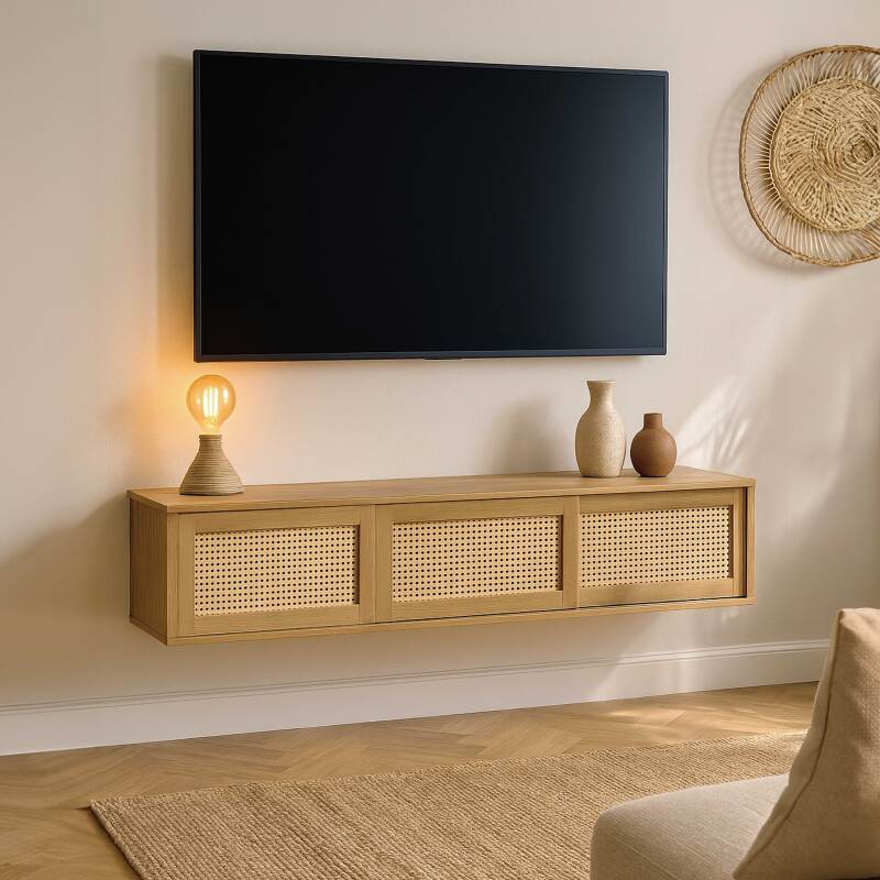 Mobile TV sospeso effetto legno chario 160 cm stile bohemien