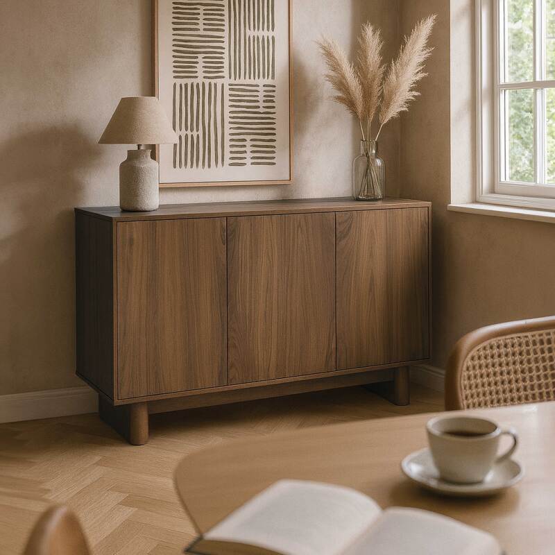 Buffet scandinavo effetto legno 3 ante 120 cm (5/6)