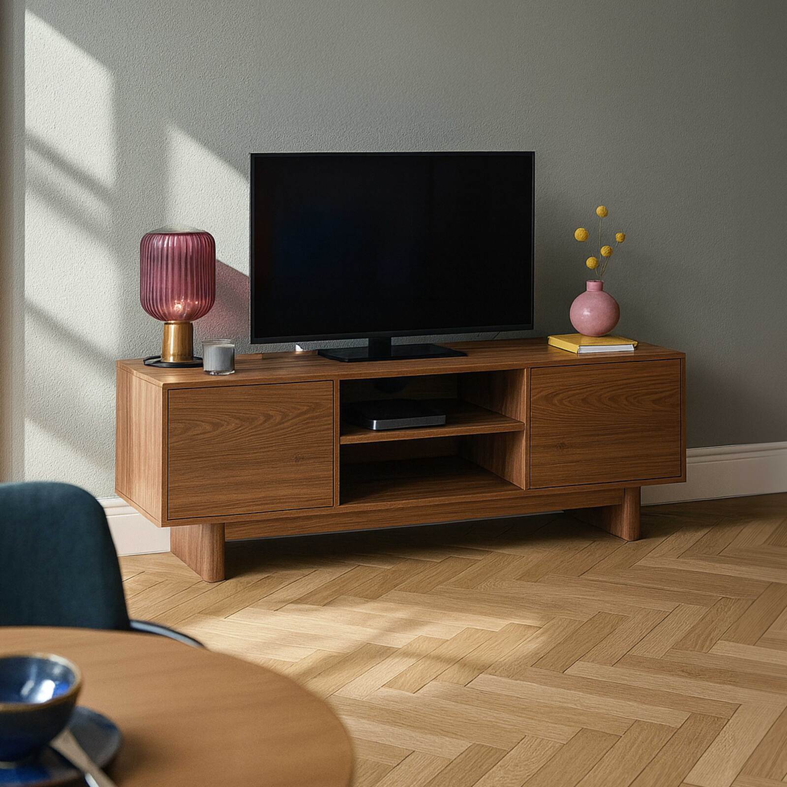 Mobile TV effetto legno 160 cm stile scandinavo