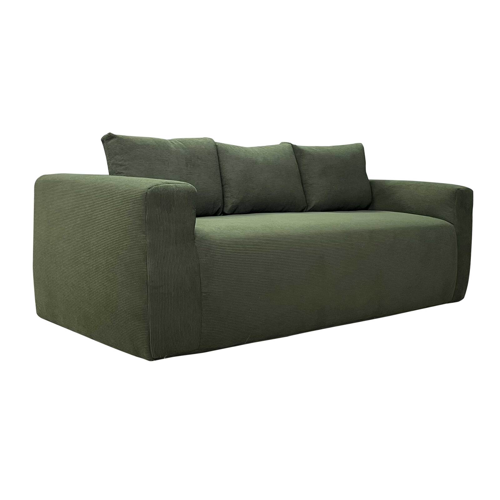 Divano 3 posti in tessuto a coste con cuscini Divano 3 posti in tessuto a coste con cuscini