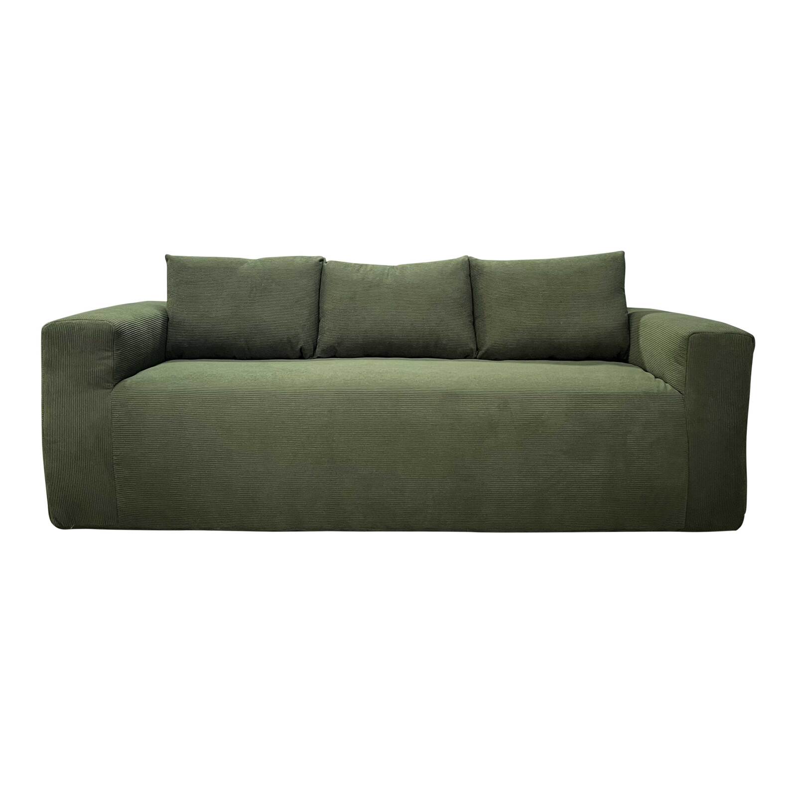 Divano 3 posti in tessuto a coste con cuscini Divano 3 posti in tessuto a coste con cuscini