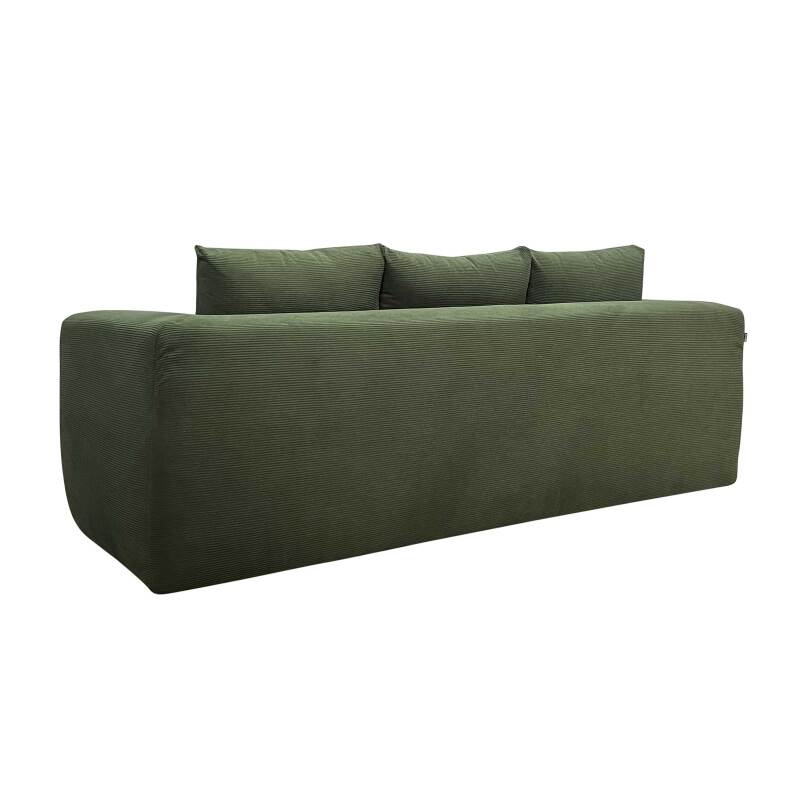 Divano 3 posti in tessuto a coste con cuscini