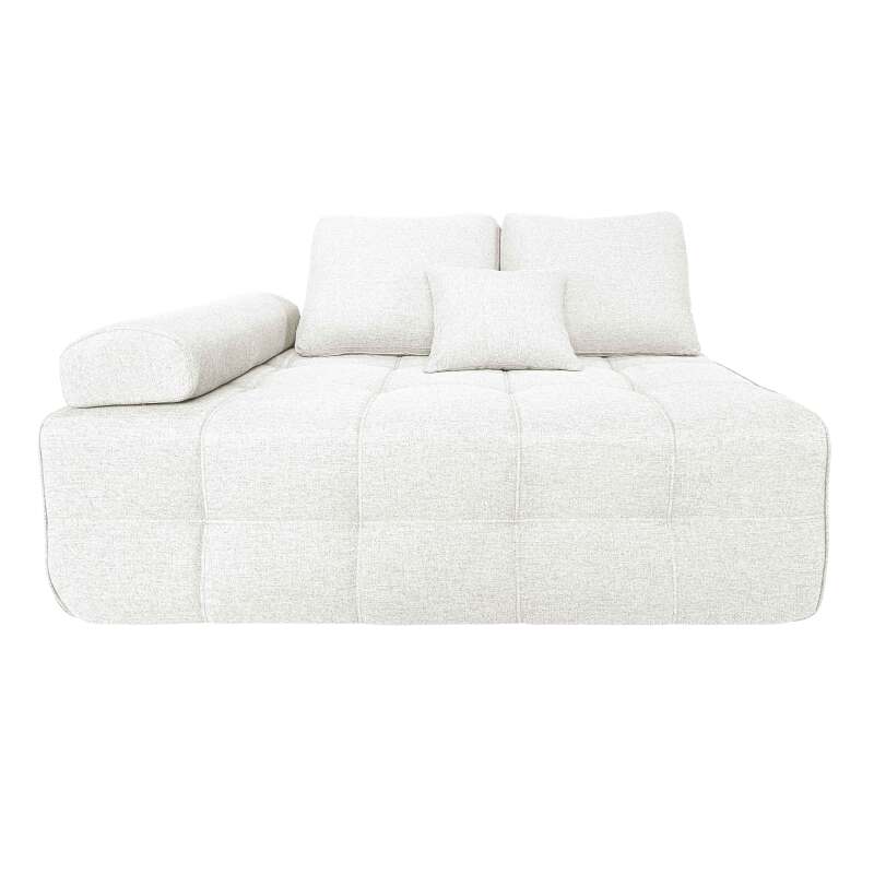 Divano 4 posti in tessuto a con pouf e cuscini