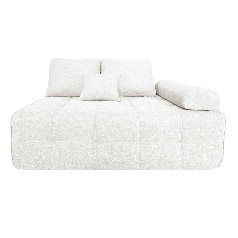 Divano 4 posti in tessuto a con pouf e cuscini