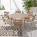 Tavolo da giardino rotondo Ø120 x 72 cm e 6 sedie in metallo